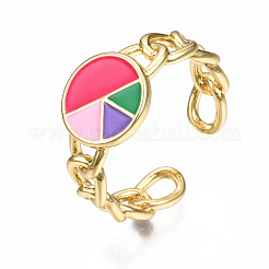 Manschettenringe aus Messingemail&nbsp;RJEW-N035-004-NF