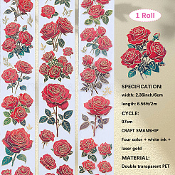 2 rollo de pegatinas de planificador con patrón de flores de 2 colores&nbsp;DIY-CN0001-42B