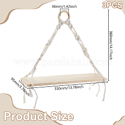 Supports muraux rectangulaires en bois&nbsp;HJEW-WH0036-144