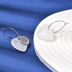 Ohrringe aus natürlichem Quarzkristall und Edelstahl 304 für Damen&nbsp;EJEW-G475-04P-02