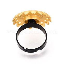 Base de anillo de copa con bisel de hierro y aleación de flores ajustable con bandeja giratoria&nbsp;MAK-T012-08G