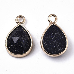 Synthetische blaue Goldstein Charms&nbsp;G-N326-50G