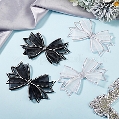 4 Stück 2 Farben Bowknot Polyester Strass Schuhdekorationen&nbsp;FIND-GO0002-32