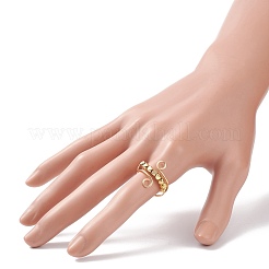 Anello polsino rotante con perline cubiche in ottone&nbsp;RJEW-JR00504