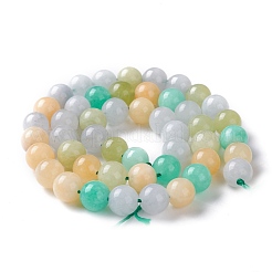 Gefärbt natürlichen weißen Jade Perlen Stränge&nbsp;G-I299-F08-8mm