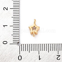 Breloques connecteur étoile en laiton et zircone cubique&nbsp;KK-Z084-11G-04