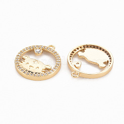 Messing micro pave klare zirkonia anhänger&nbsp;KK-N231-259-NF