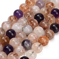 Brins de perles de quartz rutile en or noir naturel&nbsp;GG-CBAC678-A02-10mm