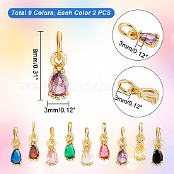 18 ciondolo in ottone con zirconi cubici in 9 colori&nbsp;KK-GA0001-31