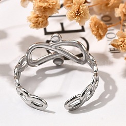 Anelli polsino aperto in acciaio inossidabile 304 infinito per donna&nbsp;RJEW-M046-04P