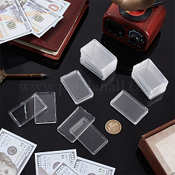 Boîte de présentation rectangulaire en plastique pvc pour pièces de monnaie&nbsp;CON-WH0001-37