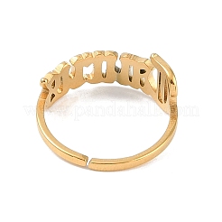 Anillo abierto de constelación de acero inoxidable 304 con revestimiento iónico (IP) para mujer&nbsp;RJEW-C097-01G-03