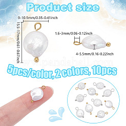 10 stücke 2 farben natürliche süßwasser perle keshi perle anhänger&nbsp;STAS-NB0002-68