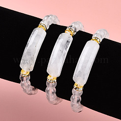 Braccialetti elasticizzati con perle di cristallo di quarzo naturale&nbsp;BJEW-T022-04P