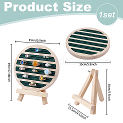 Chevalets d'exposition ronds en bois&nbsp;RDIS-WH0032-005B