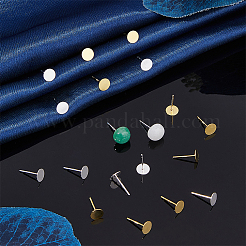 12 Stück 2 Farben 925 Sterling Silber flache Pad Ohrstecker Zubehörse&nbsp;STER-DC0001-62B