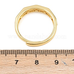Manschettenringe aus Messing mit Mikropavé-Zirkonia für Damen&nbsp;RJEW-Z113-21G