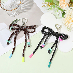 2 Stück 2 Farben Acryl & Polyester Bowknot Anhänger Dekorationen&nbsp;HJEW-GF0001-61