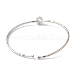 Braccialetti aperti con lettera in micro pavé di ottone placcato a cremagliera con zirconi trasparenti&nbsp;BJEW-A018-01P-C