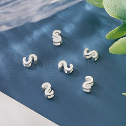 6 pieza de 925 cuentas iniciales huecas de plata esterlina&nbsp;STER-TA0001-53S