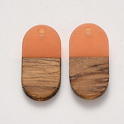 Colgantes de resina transparente y madera de nogal&nbsp;RESI-S384-006A-B01