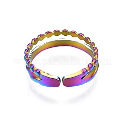 Anillo de puño ancho hueco de acero inoxidable 304&nbsp;RJEW-N038-100