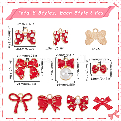 48pcs 8 styles de pendentifs en émail en alliage&nbsp;ENAM-SC0005-89