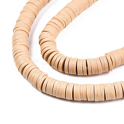 Flache runde handgemachte Polymer Clay Perle Spacer&nbsp;CLAY-R067-4.0mm-37