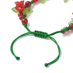 Braccialetti con perline di semi acriliche e miyuki e corniola naturale&nbsp;BJEW-MZ00221-01