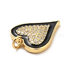 Placage de crémaillère en laiton micro pavé pendentifs en zircone cubique claire&nbsp;KK-E015-32G