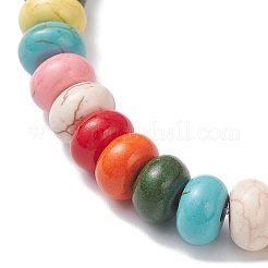 Bracelets à breloques en perles turquoise synthétiques peintes à la bombe&nbsp;BJEW-JB12496