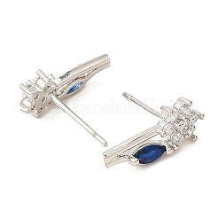 Boucles d'oreilles fleur en laiton platine&nbsp;EJEW-L270-08P