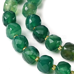 Brins de perles d'agate onyx verte teintées et chauffées naturellement&nbsp;G-Q010-A16-01