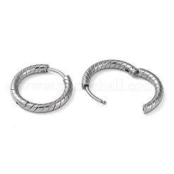Pendientes de aro huggie de acero inoxidable 304 que no se deslustran&nbsp;EJEW-H111-01C-P