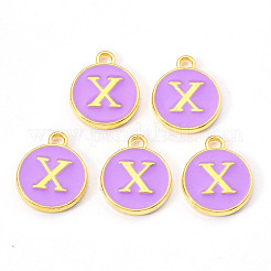 Encantos de esmalte de aleación de oro plateado&nbsp;X-ENAM-S118-10X