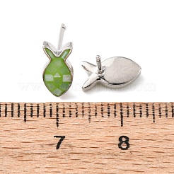 Orecchini a bottone in ottone smaltato a forma di pesce&nbsp;EJEW-I322-07P
