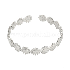 Brazaletes abiertos de acero inoxidable 304 para mujer&nbsp;BJEW-A150-01P