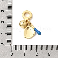 Messing mikro pflastern klare kubik zirkonia europäische baumeln charme&nbsp;KK-A296-04A-G