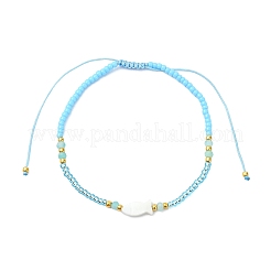 Geflochtene Armbänder aus Natursteinen und Glasperlen&nbsp;BJEW-JB13887