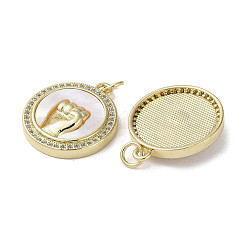 Pendenti con micro pavè di zirconi cubici in ottone a tema gesto&nbsp;KK-G485-18E-G