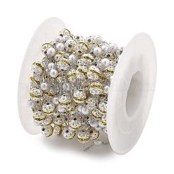 Cadenas redondas de imitación de ABS y rhinestone hechas a mano&nbsp;CHS-L028-03P-01