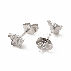 Anlaufgeschützte Schmetterlings-Ohrstecker aus 304er Edelstahl für Damen&nbsp;EJEW-C004-11P