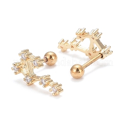 Orecchini in ottone micro pavé di zirconi cubici trasparenti per cartilagine&nbsp;EJEW-F258-01I-G