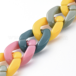 Handgefertigte undurchsichtige Acryl-Bordsteinketten&nbsp;AJEW-JB00553