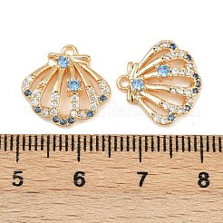 Breloques en laiton avec zircone cubique de micro pave&nbsp;KK-F906-13G