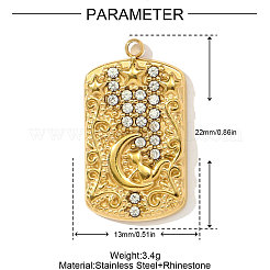 Colgantes de rhinestone de acero inoxidable 304&nbsp;STAS-OY003-93G
