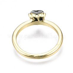 Kubische Zirkonia-Fingerringe aus Zahnstangenbeschichtung&nbsp;RJEW-T011-35LG-RS