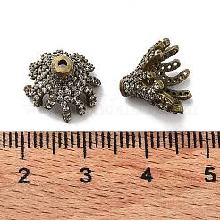Messing Micro Pave klare Zirkonia Perlenkappen&nbsp;ZIRC-P085-11AB