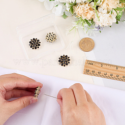 4 Stück Messingknöpfe mit Mikropflaster und Zirkonia&nbsp;DIY-FG0007-82E