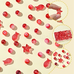 Rosa Farbe gemischte Stile Glasperlen-Sets&nbsp;DIY-YW0009-59